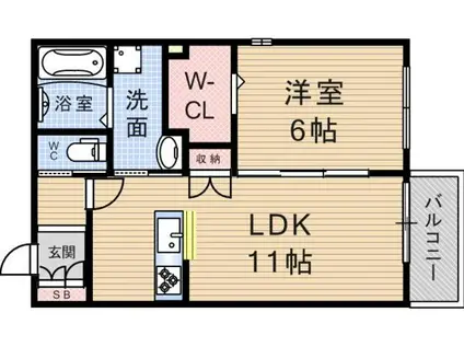 高照マンション3(1LDK/3階)の間取り写真
