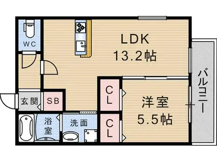 シャルマンメゾン(1LDK/3階)の間取り写真