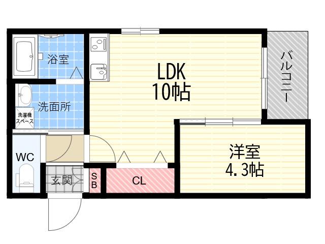 RICH LEAF 2(1LDK/2階)の間取り写真