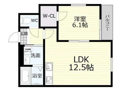 フジパレス武庫之荘南(1LDK/3階)の間取り写真