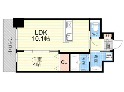 リエール武庫之荘(1LDK/3階)の間取り写真