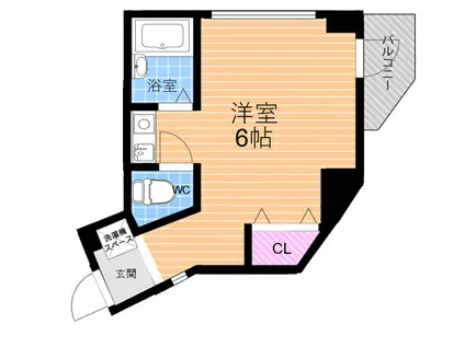 ハイツアルペン宝塚(ワンルーム/2階)の間取り写真