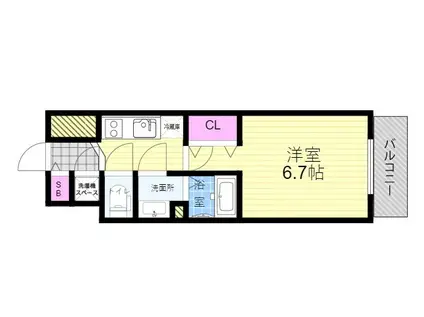 ブランTAT尼崎七松町1(1K/8階)の間取り写真