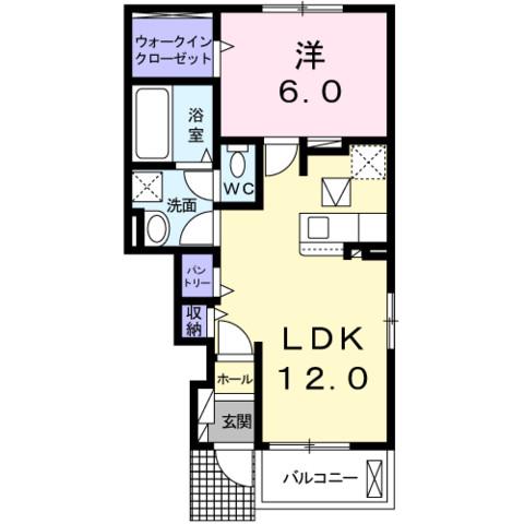 MUKO7ーSKTⅡ(1LDK/1階)の間取り写真