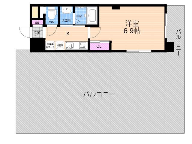 イーストヴィレッジ茨木(1K/8階)の間取り写真