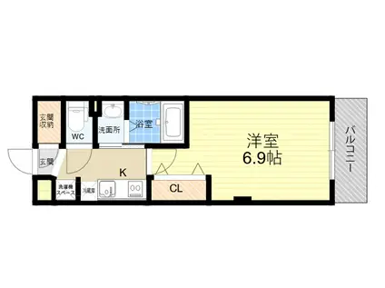 LUXE塚口(1K/7階)の間取り写真