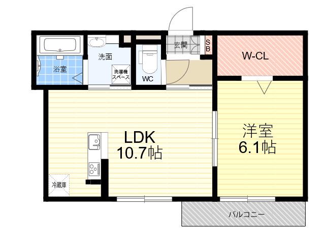 D-ROOM塚口町(1LDK/1階)の間取り写真
