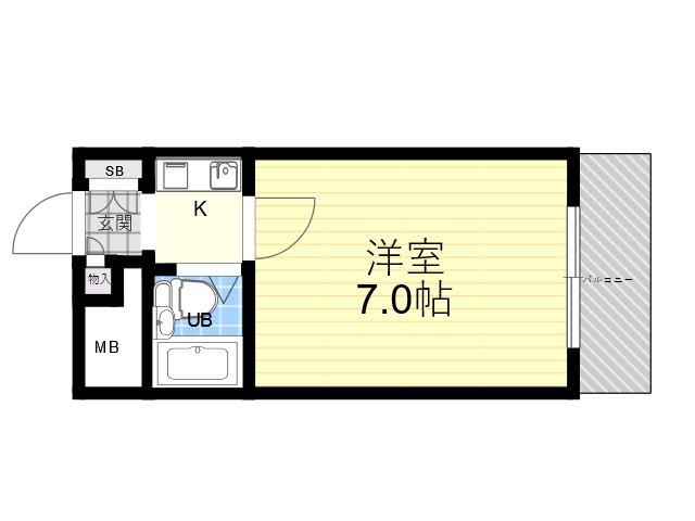 LIESSE園田(1K/2階)の間取り写真