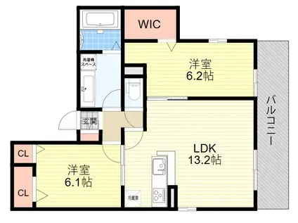 アングレーム(2LDK/2階)の間取り写真