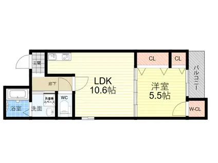 SUNMOON武庫之荘2番館(1LDK/1階)の間取り写真