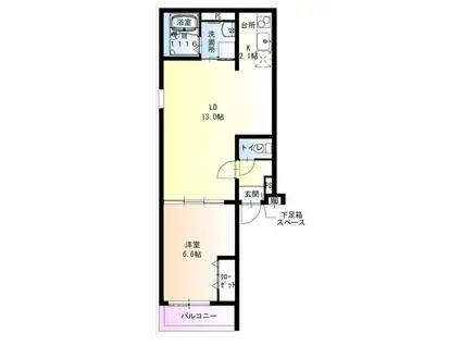 フジパレス尼崎武庫之荘(1LDK/1階)の間取り写真