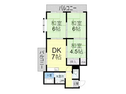 セブンハイツ(3DK/2階)の間取り写真