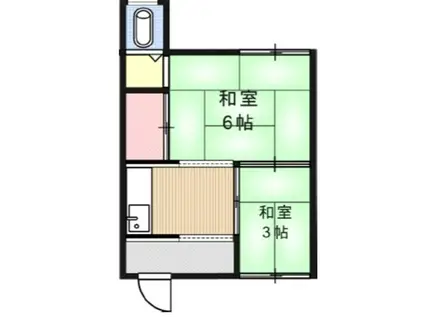 JR東海道・山陽本線 立花駅 徒歩12分 2階建 築63年(2K/1階)の間取り写真