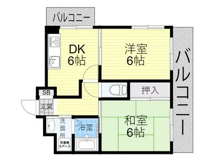 AGIO三好(2DK/3階)の間取り写真