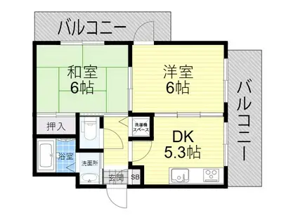 AGIO三好(2DK/3階)の間取り写真