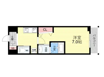 イープレイス武庫之荘(1K/2階)の間取り写真