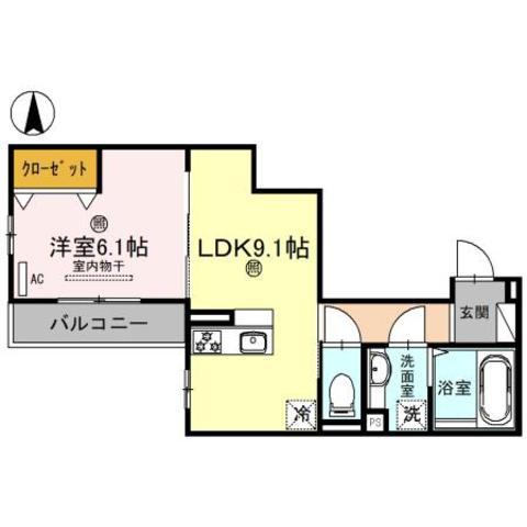 ソーリス・ルクス(1LDK/3階)の間取り写真