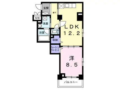 レジス城の堀(1LDK/2階)の間取り写真