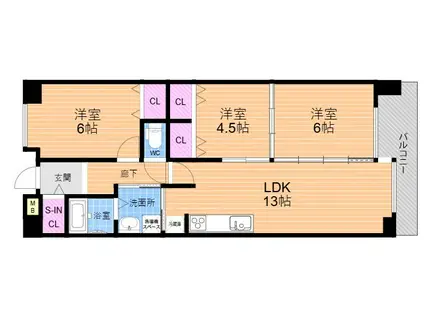サンヴェール舞子弐番館(3LDK/2階)の間取り写真