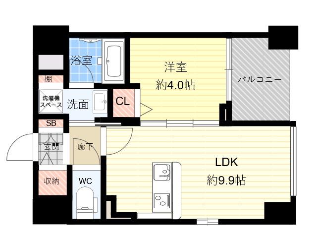BROOKLYN SQUARE(1LDK/8階)の間取り写真