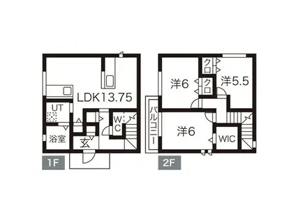 JR福知山線 猪名寺駅 徒歩20分 2階建 築2年(3LDK)の間取り写真