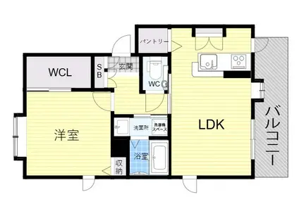 DAIKENN武庫之荘ポルタB棟(1LDK/2階)の間取り写真