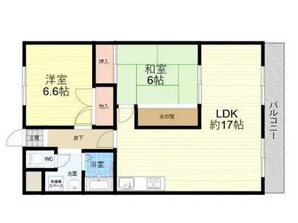 グランドメゾン昆陽(2LDK/2階)の間取り写真
