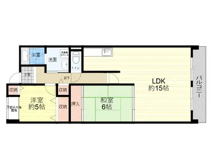 ベルパレス高木(2LDK/4階)の間取り写真