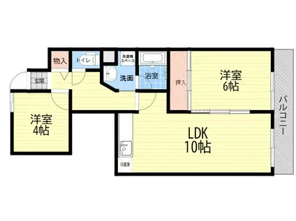 グリーンハイツ立花(2LDK/1階)の間取り写真