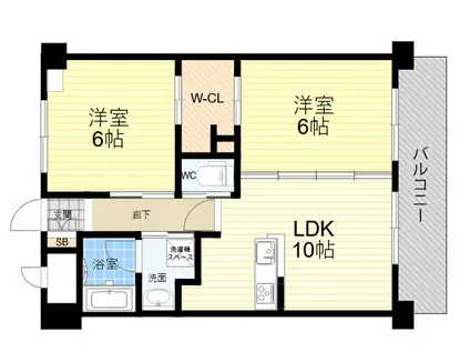 フラゼ・ヴァーナ(2LDK/1階)の間取り写真