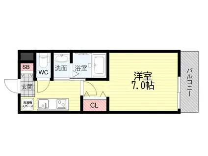 ROOST南武庫之荘(1K/3階)の間取り写真