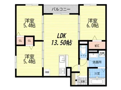 IL MIO CORTE塚口(3LDK/2階)の間取り写真