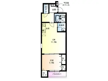 フジパレス阪急武庫之荘駅東2番館(1LDK/1階)の間取り写真