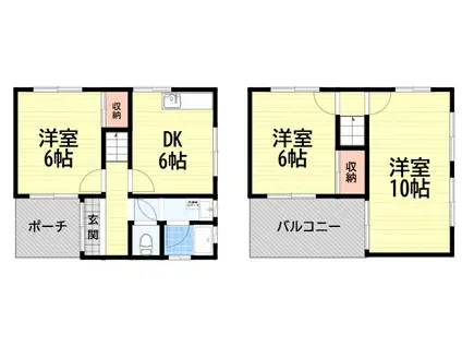 武庫之荘7丁目テラスハウス(3DK)の間取り写真