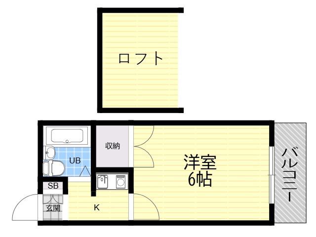 ヨーロピアンKS(1K/1階)の間取り写真