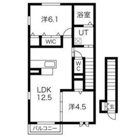 リヒトヴィラ Ⅰ(2LDK/2階)の間取り写真