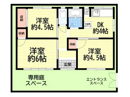 阪急伊丹線 新伊丹駅 徒歩14分 1階建 築61年(3K)の間取り写真