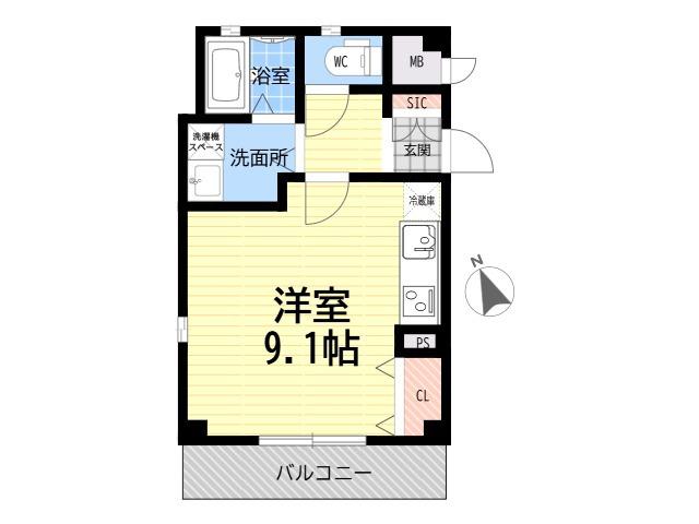 パルクソレイユ潮江(ワンルーム/3階)の間取り写真