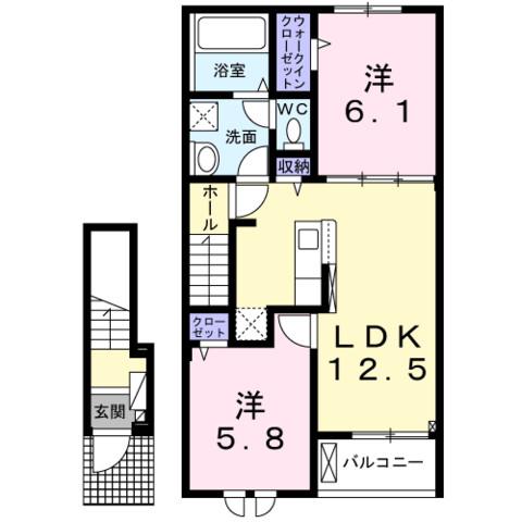 コテポルト(2LDK/2階)の間取り写真
