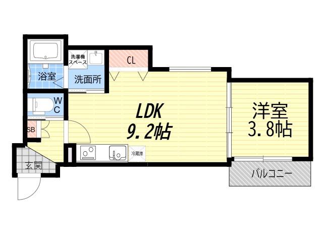 GRAN FELIZ(1LDK/1階)の間取り写真