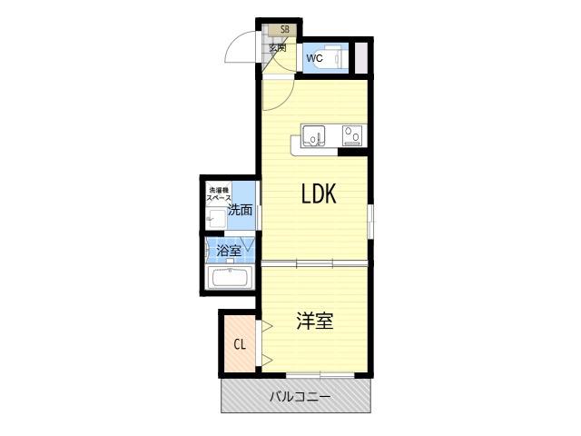 GRANDE MAISON 武庫川(1LDK/2階)の間取り写真