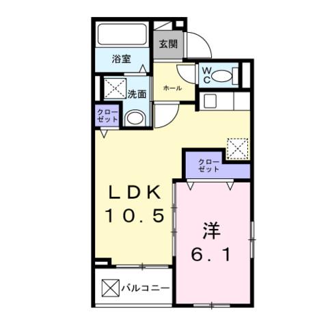 アルストロメリア5(1LDK/2階)の間取り写真