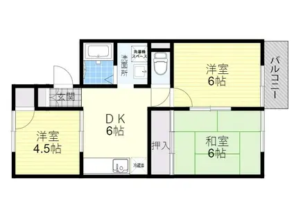 横田マンション(3DK/3階)の間取り写真