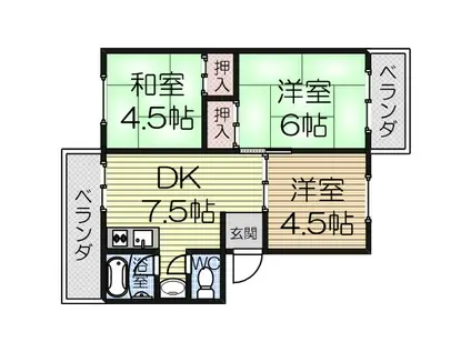 第1ミツルマンション(3DK/3階)の間取り写真