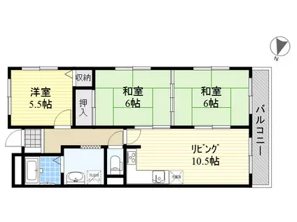 シャルムセゾン(3LDK/4階)の間取り写真