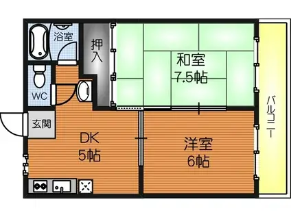 第一宮崎ビル(2DK/2階)の間取り写真
