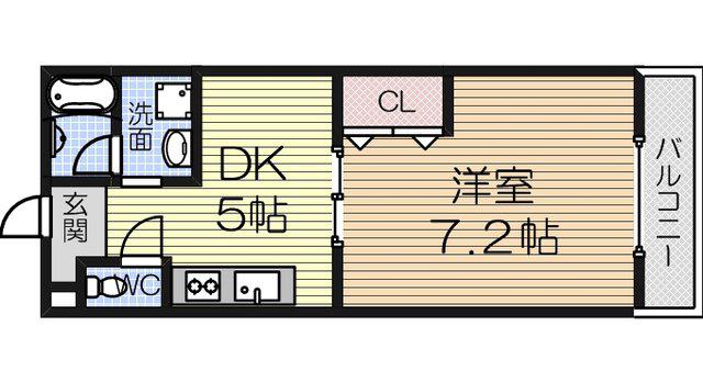 メゾン ド フランシスカ(1DK/2階)の間取り写真