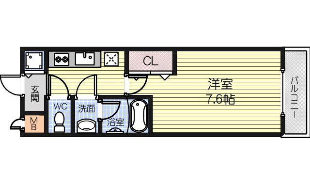 カサ リラ(1K/1階)の間取り写真