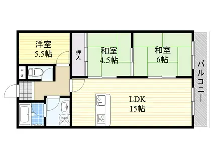 エステート楠(3LDK/2階)の間取り写真