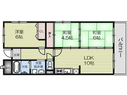 プラグレスオカモト(3LDK/2階)の間取り写真